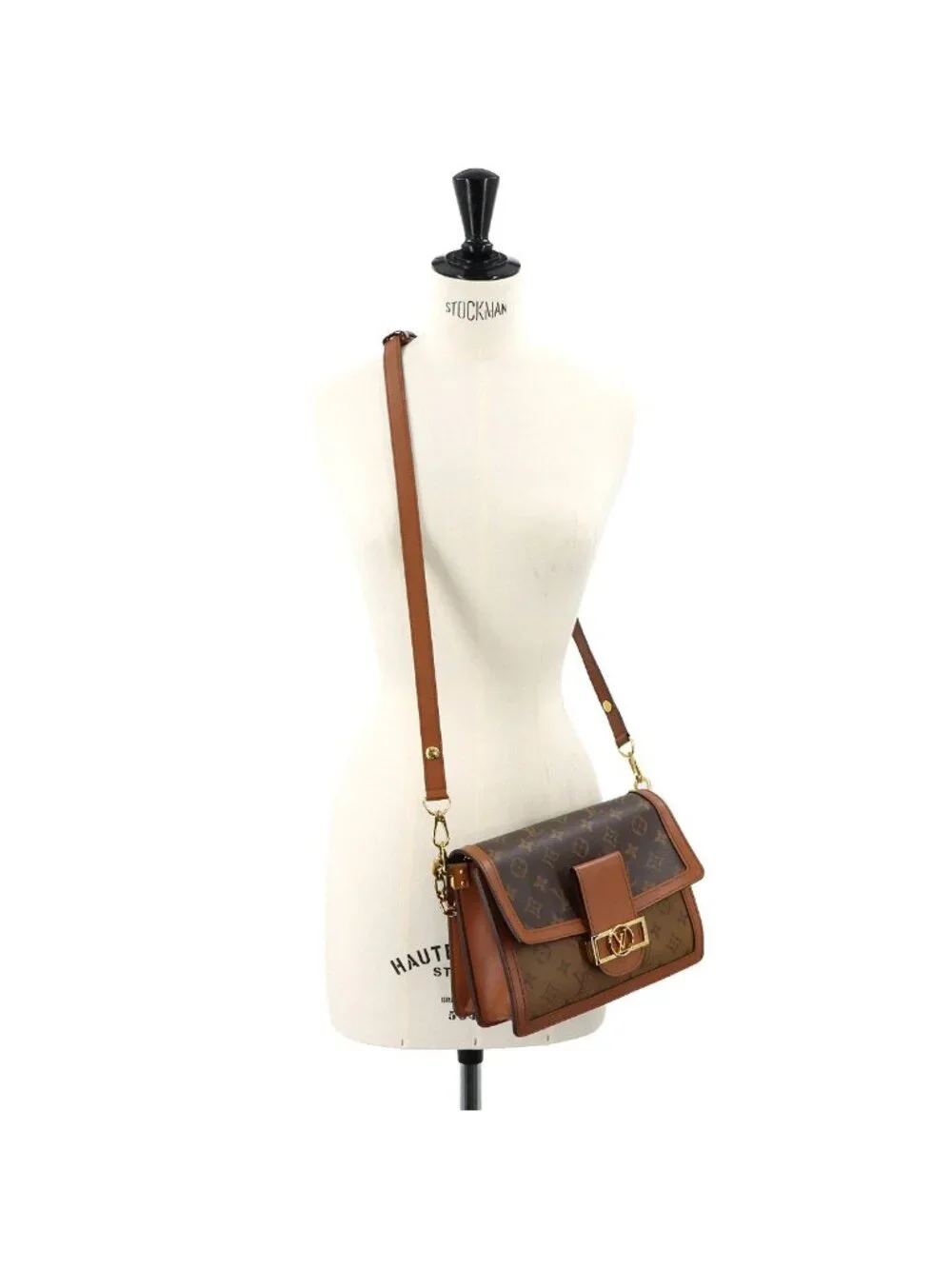 Louis Vuitton Monogram Reverse Dauphine MM Shoulder Bag Brown